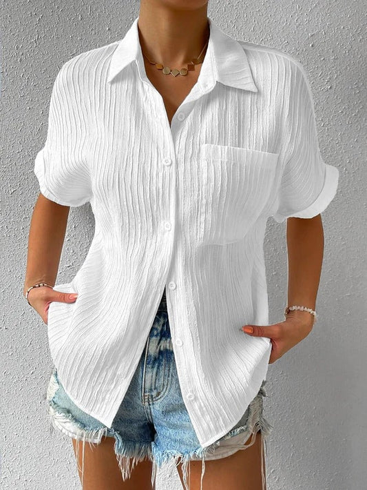 🔥Hete verkoop - 49% KORTING🔥Casual blouse met knoopsluiting en losse kraag